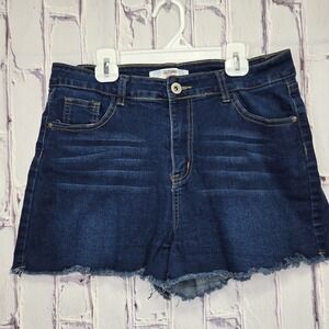 California Vintage Brand Stretch Denim Shorts Distressed Women's Sz 13 Dark Wash